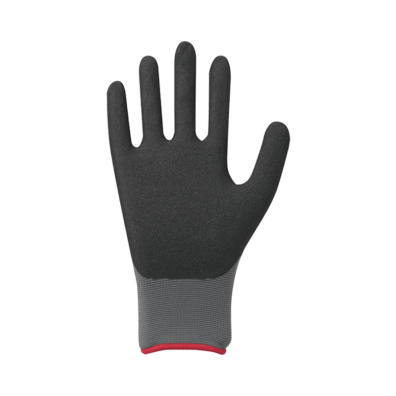 Căptușeală din nailon/spandex 15G cu acoperire nisipoasă din nitril, căptușeală din nitril pe spate