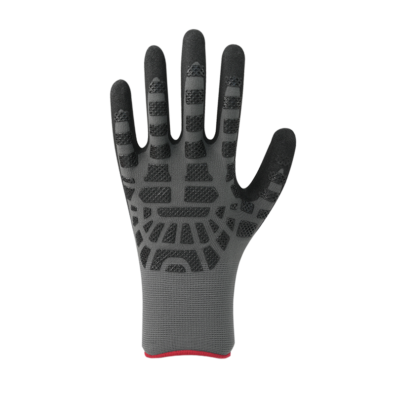 Căptușeală din nailon/spandex 15G cu acoperire nisipoasă din nitril, căptușeală din nitril pe spate